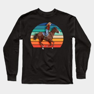 Horseback Riding Girl Horse Rider Long Sleeve T-Shirt